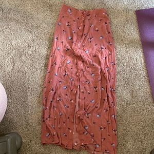 Long skirt, button down